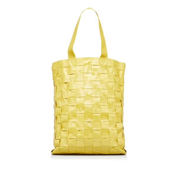 Pre-owned Bottega Veneta Maxi Nappa Intrecciato Cassette Tote Yellow