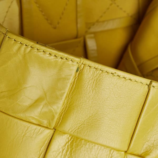 Pre-owned Bottega Veneta Maxi Nappa Intrecciato Cassette Tote Yellow