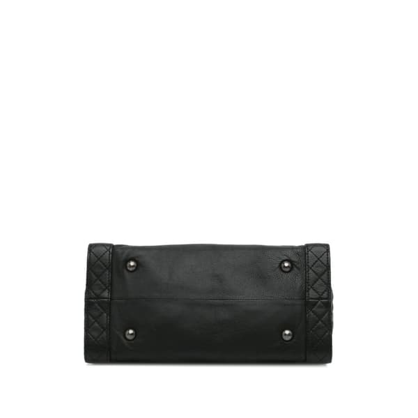 Pre-owned Chanel Medium Calfskin Boy Reverso Shopping Tote Black