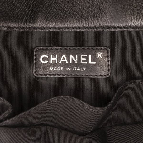 Pre-owned Chanel Medium Calfskin Boy Reverso Shopping Tote Black