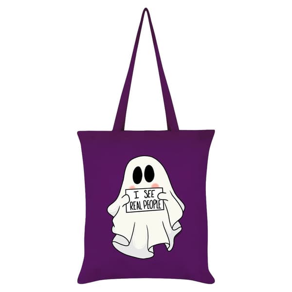 Grindstore I See Real People Ghost Tote Bag Magenta One Size
