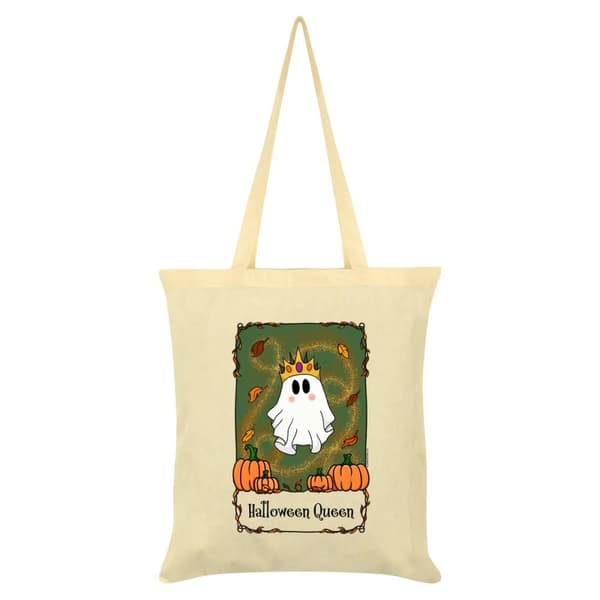 Grindstore Halloween Queen Tarot Ghost Tote Bag Cream 42cm x 38cm