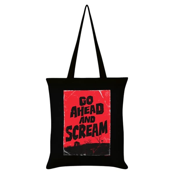Grindstore Go Ahead And Scream Horror Tote Bag Black 42cm x 38cm