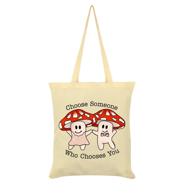 Grindstore Choose Someone Who Chooses You Tote Bag Cream/Red One Size