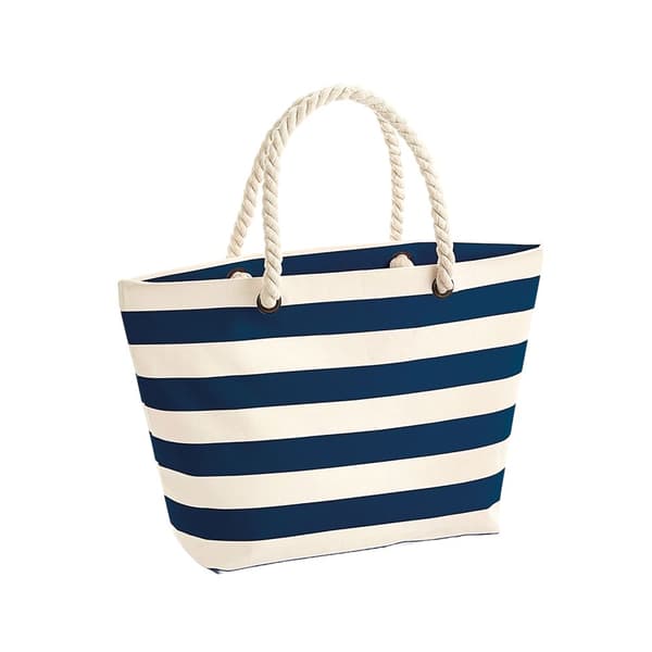 Westford Mill Boardwalk randig tygväska Natural/Admiral Navy One Size
