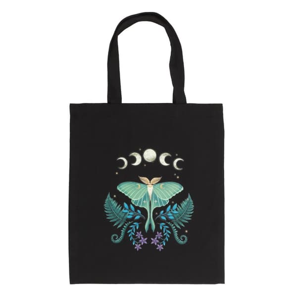 Something Different Luna Moth Cotton Tote Bag Black/Green/White One Size