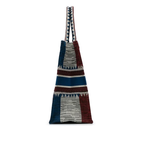 Pre-owned Dior Large French Flag Book Tote Blue