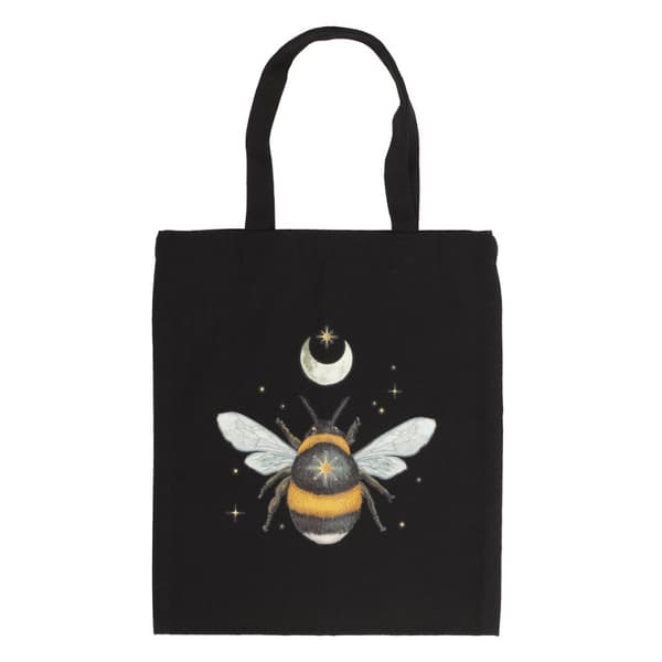 Something Different Forest Bee Cotton Tote Bag Black/White/Yellow One Size