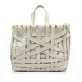 Miniatyrbilde 3 av 9: Pre-owned Jil Sander Woven Leather Basket Tote White