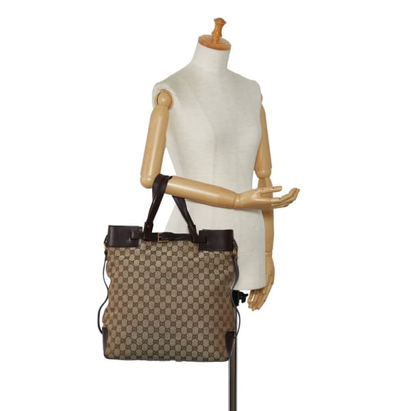 Pre-owned Gucci GG Canvas Tote Brown