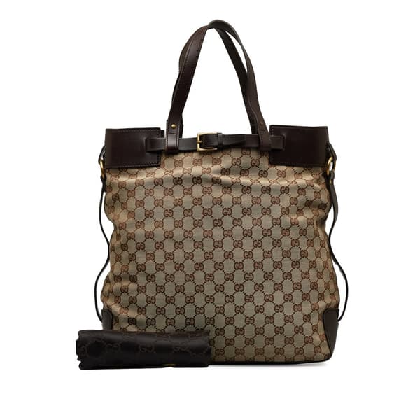 Pre-owned Gucci GG Canvas Tote Brown