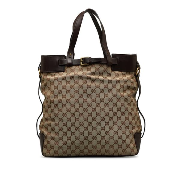 Pre-owned Gucci GG Canvas Tote Brown