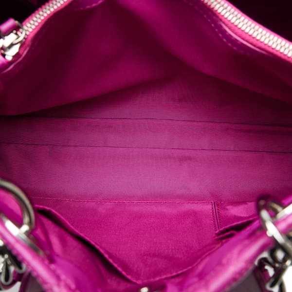 Pre-owned Dior Medium Lambskin Cannage Lady Dior Soft Shopping Tote Pink