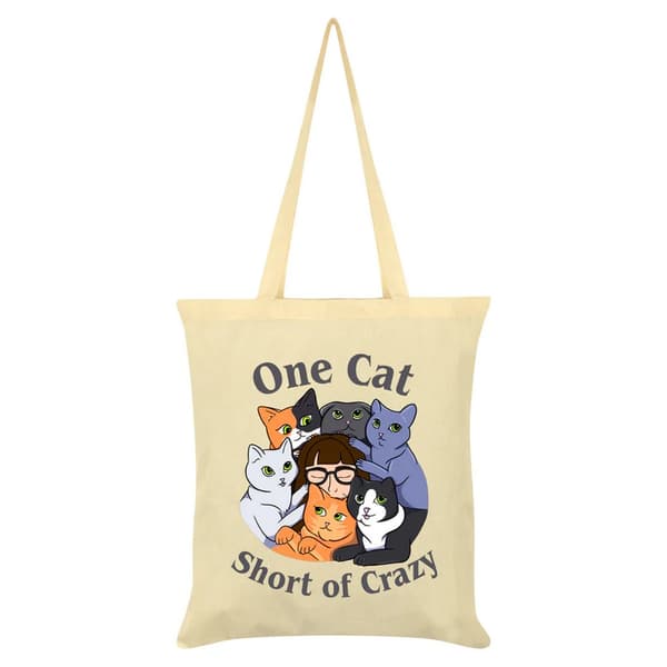 Grindstore One Cat Short Of Crazy Tote Bag Cream One Size