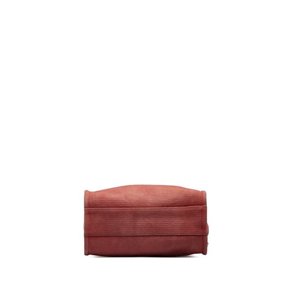 Pre-owned Chanel Mini Mixed Fibers Deauville Tote Red