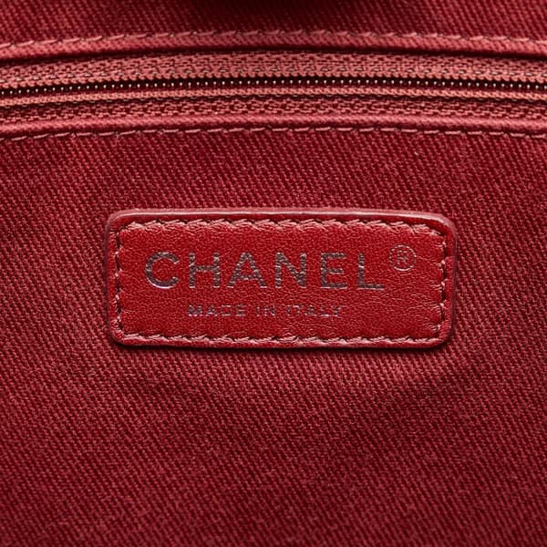 Pre-owned Chanel Mini Mixed Fibers Deauville Tote Red
