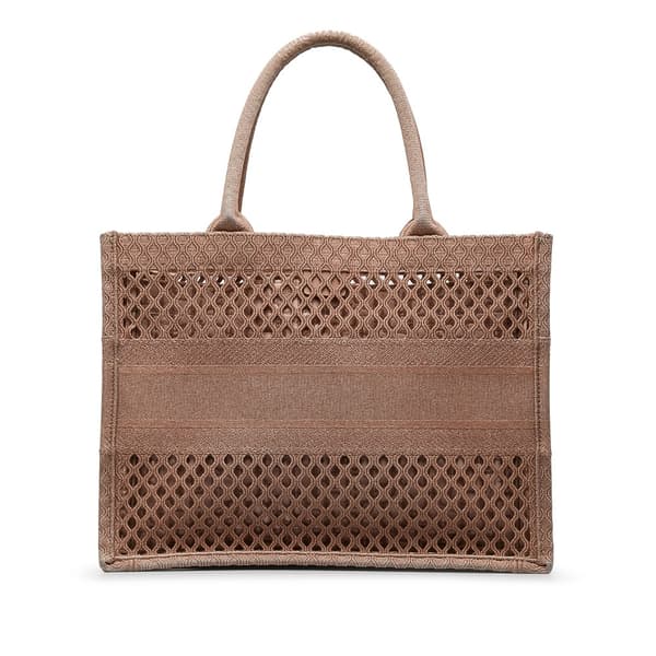 Pre-owned Dior Small Mesh Book Tote Brown