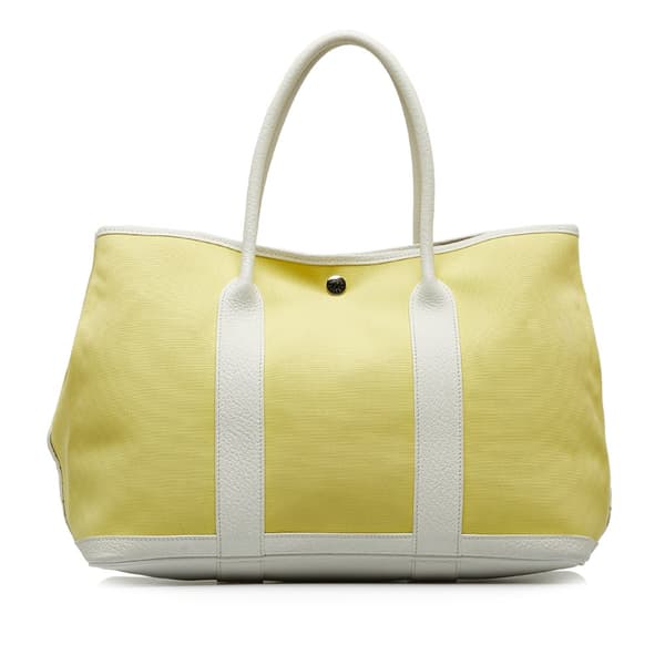 Pre-owned Hermès Toile Garden Party TPM Yellow
