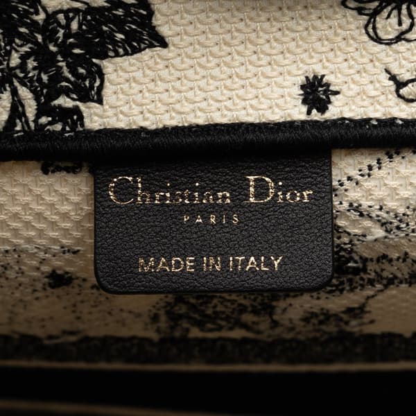 Pre-owned Dior Small Canvas Embroidered Zodiac Toile De Jouy Book Tote White