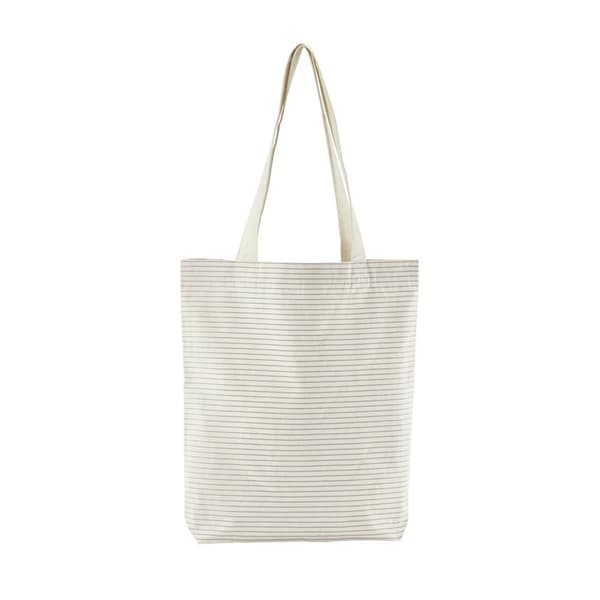 Westford Mill Striped Organic Cotton Tote Bag Grey One Size
