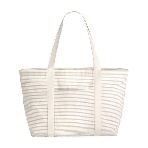 Westford Mill Randig shoppingväska i ekologisk bomull Grey One Size