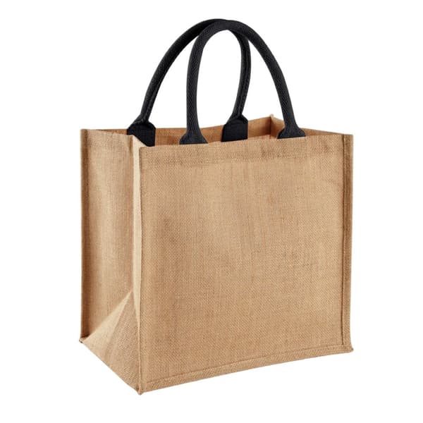 Westford Mill Midi Jute Tote Bag Natural/Black One Size