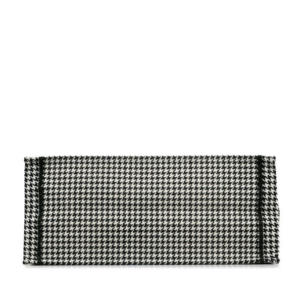 Pre-owned Dior Large Canvas Houndstooth Embroidered Book Tote Black