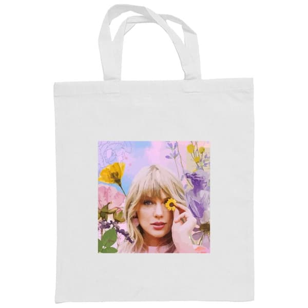 Indkøbstaske i Stof | Praktisk Mulepose Taylor Swift Hvid One-size
