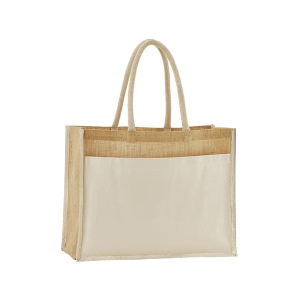 Westford Mill Starched Jute Front Pocket 21L Shopper Bag Natural One Size