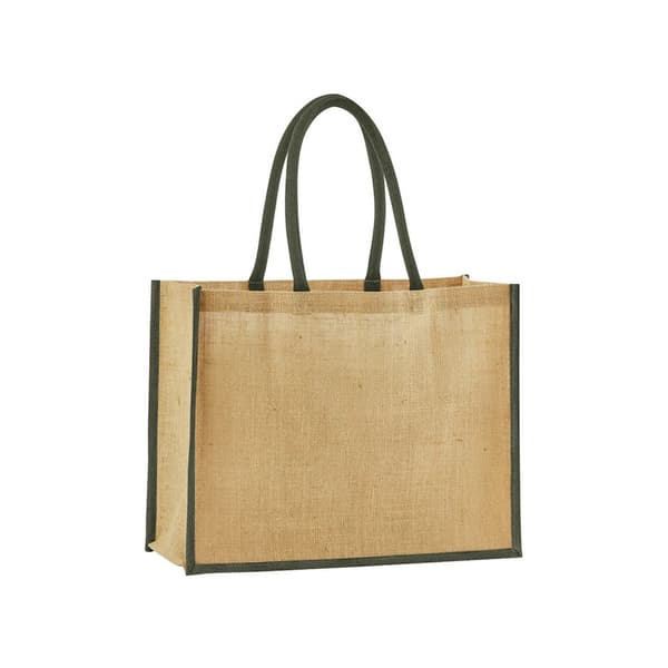 Westford Mill Classic Starched Jute Tote Bag Natural/Navy One Size