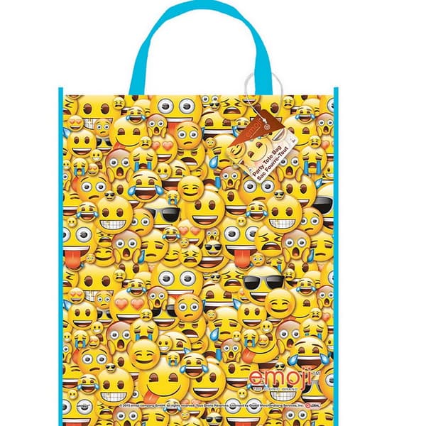 Emoji Plastic Tote Bag Yellow/Blue L