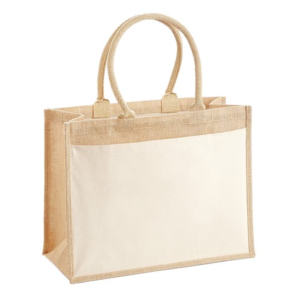 Westford Mill Shopperväska med fickor i jute Natural One Size
