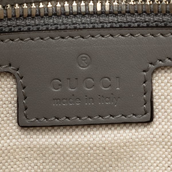 Pre-owned Gucci GG Embossed Leather Vertical Tote Gray