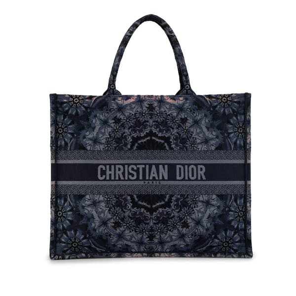 Pre-owned Dior Large Kaleidiorscopic Book Tote Blue