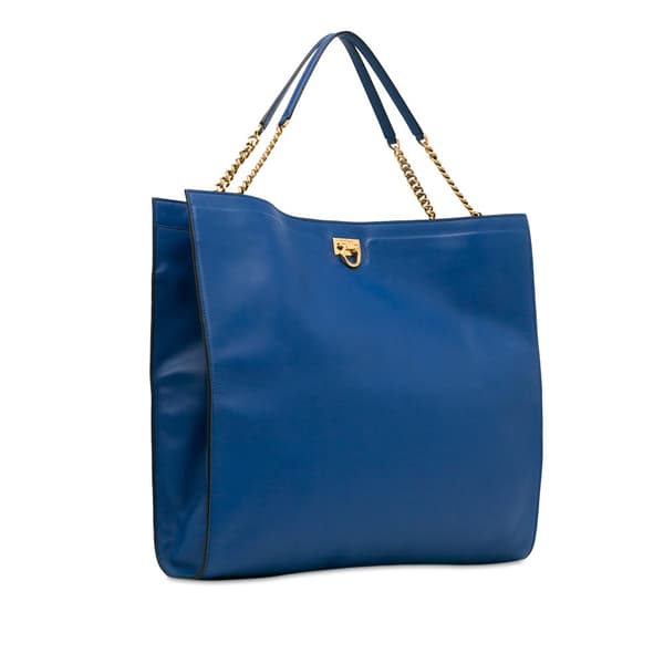 Pre-owned Ferragamo Trifolio Tote Bag Blue
