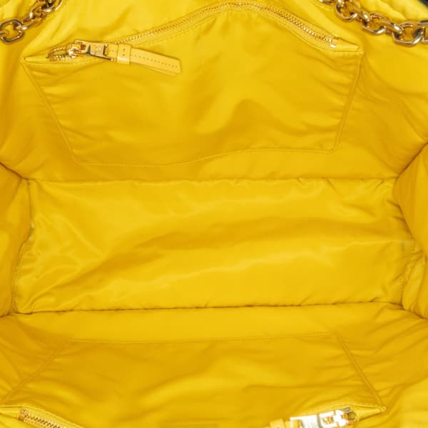 Pre-owned Prada Tessuto Chain Tote Yellow