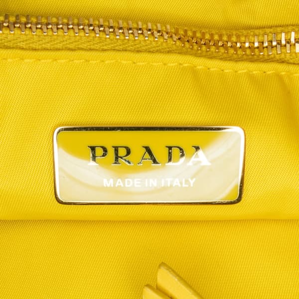 Pre-owned Prada Tessuto Chain Tote Yellow
