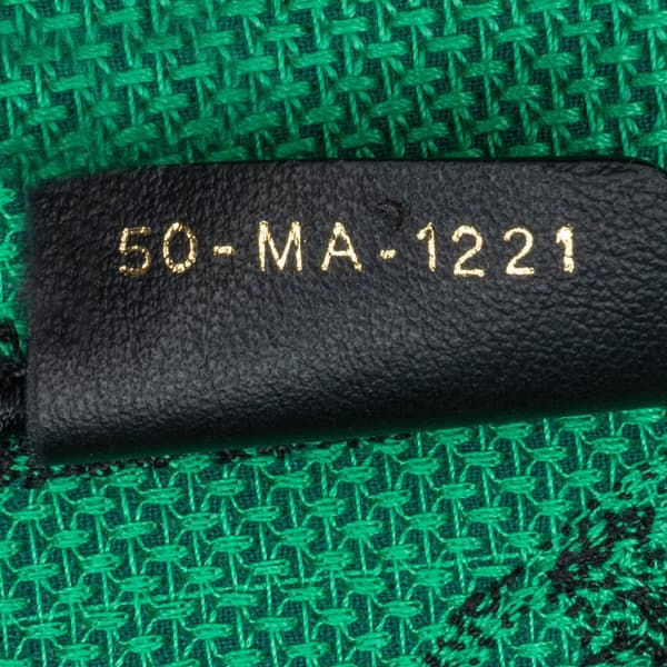 Pre-owned Dior Medium Embroidered Canvas Book Tote Green