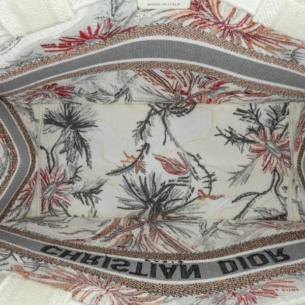 Pre-owned Dior Medium Toile de Jouy Tropicalia Book Tote White