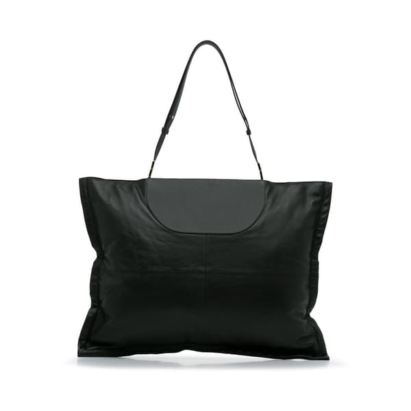 Pre-owned Burberry Lambskin Olympia Scarf Tote Black