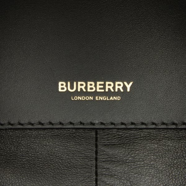 Pre-owned Burberry Lambskin Olympia Scarf Tote Black