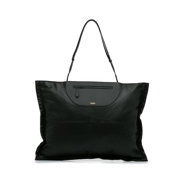 Pre-owned Burberry Lambskin Olympia Scarf Tote Black