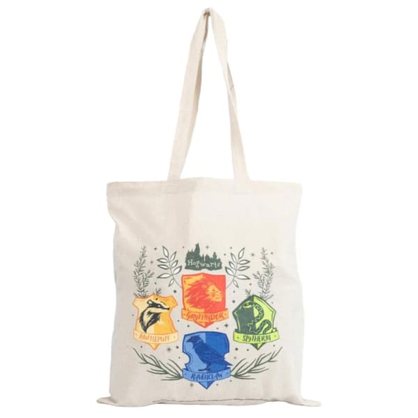 Harry Potter Herbology Crests Canvas Tote Bag Cream/Multicoloured One Size