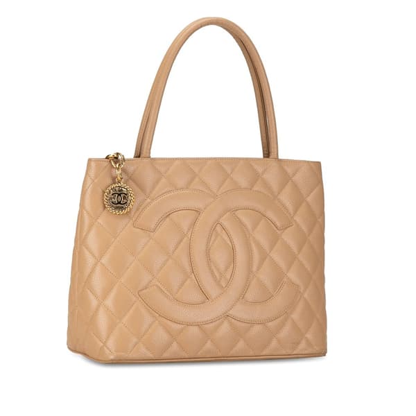 Pre-owned Chanel Caviar Medallion Tote Brown