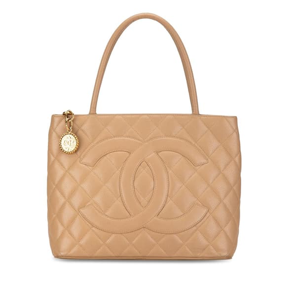 Pre-owned Chanel Caviar Medallion Tote Brown