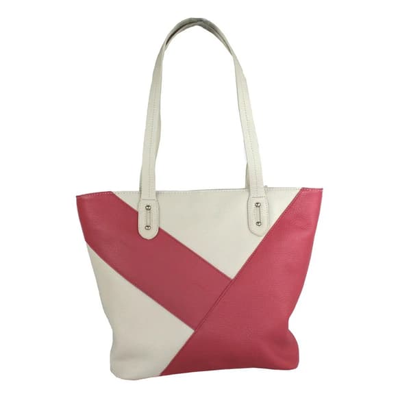 Eastern Counties Leather Adalyn Grain Leather Handbag Pink/White One Size