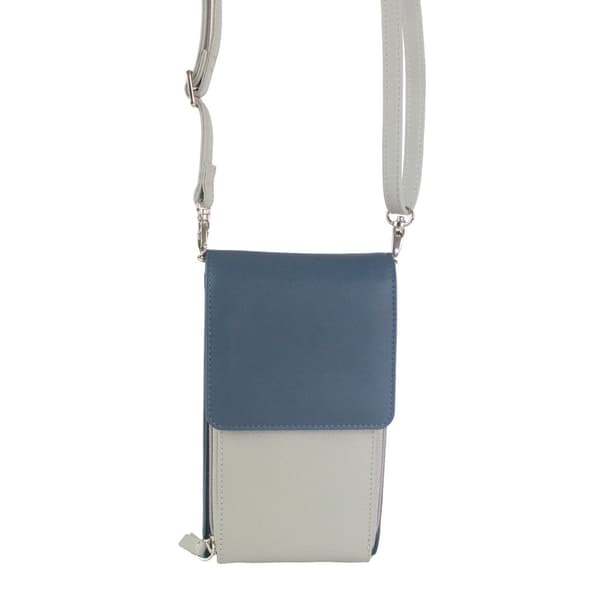 Eastern Counties Leather Eva Leather Handbag Ink Blue/Light Grey One Size