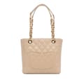 Miniatyrbild 3 av 10: Pre-owned Chanel Caviar Petite Shopping Tote Brown