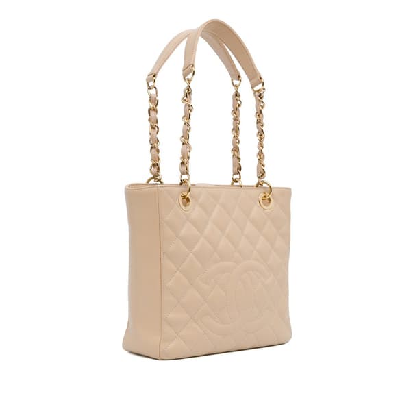 Pre-owned Chanel Caviar Petite Shopping Tote Brown