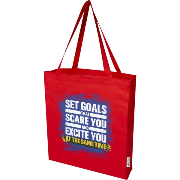 Madras Recycled Cotton Gusseted Tote Bag